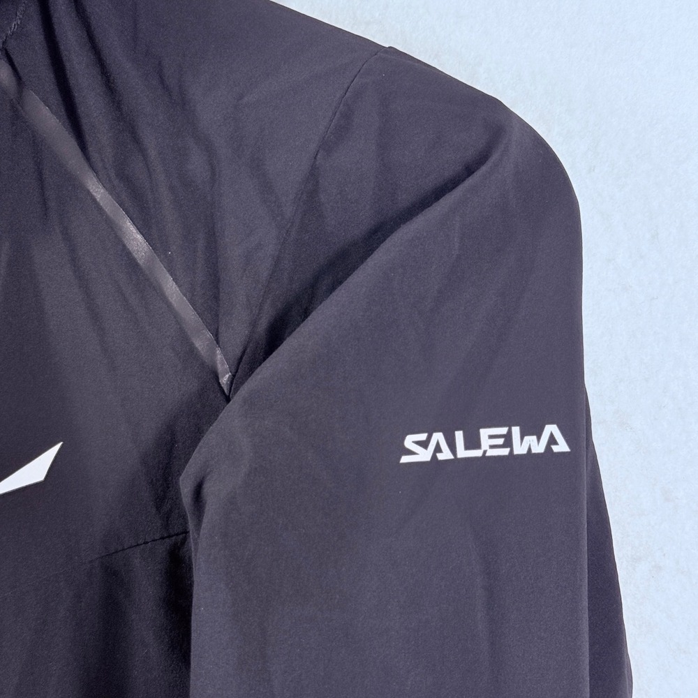 Salewa Windbreaker Jacket Womens Small Black Hooded Full Zip Gorpcore Hiking - Picture 3 of 8